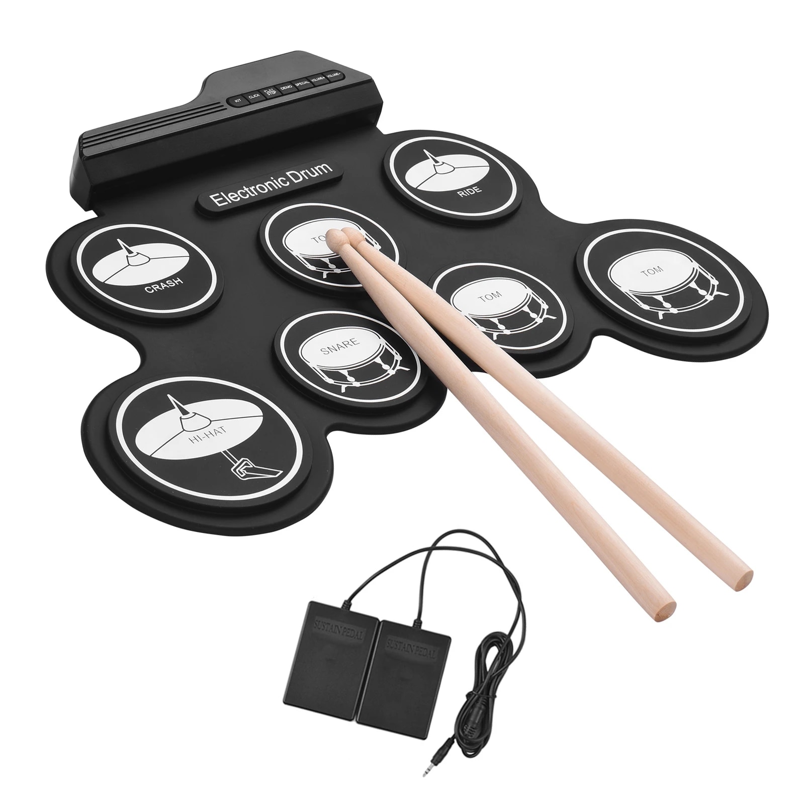 Electronic Drum Set Roll Up - Elektroniczny zestaw perkusyjny USB Roll-Up Silicon
