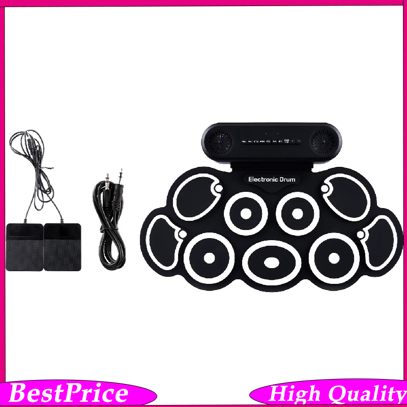 Electronic Drum Set Roll Up - Elektroniczny zestaw perkusyjny USB, silikonowe pady