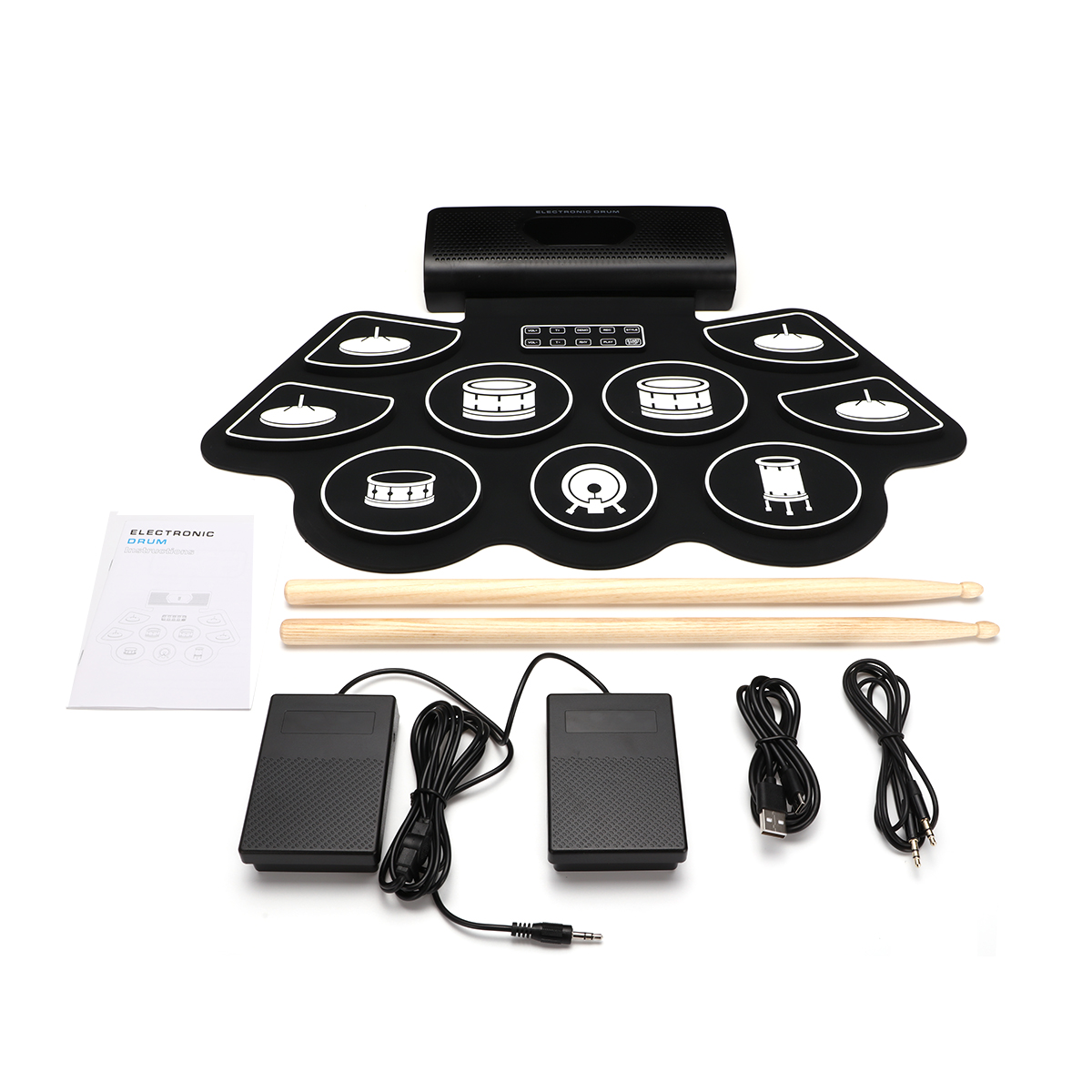 Electronic Drum Set Roll Up - Elektroniczny zestaw perkusyjny BT z 9