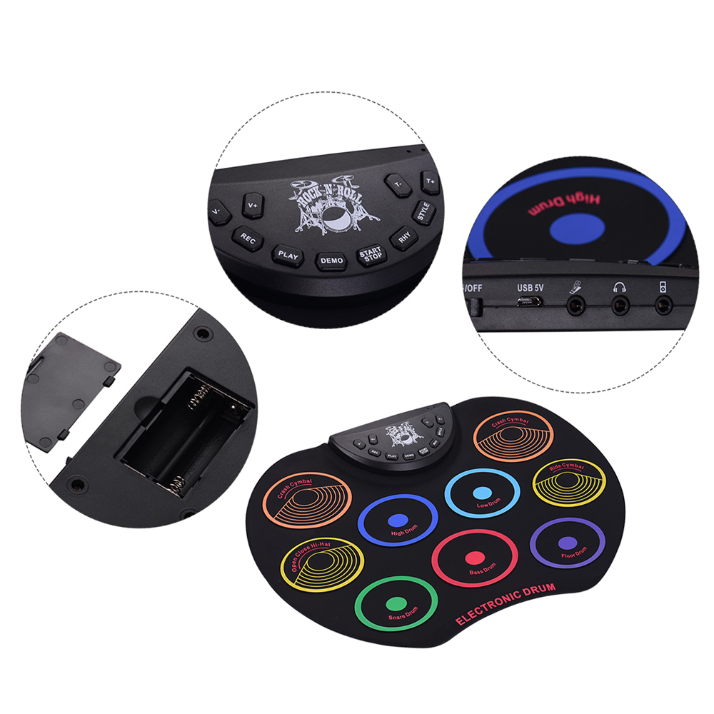 KD12 kompaktowy zestaw perkusy – Electronic Drum Set Roll Up recenzja i cena