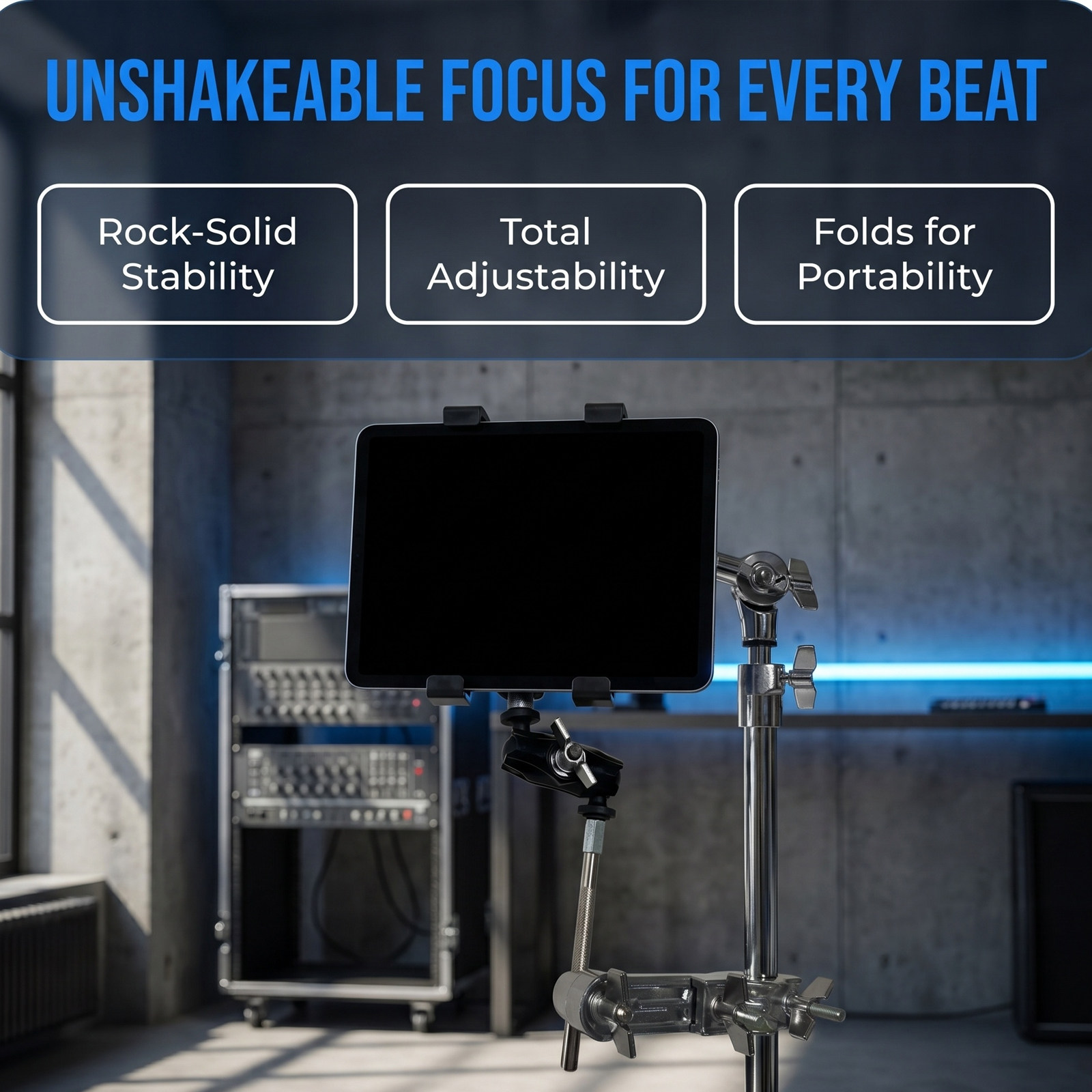 Regulowany uchwyt na tablety d – Electronic Drum Rack Stand recenzja i cena